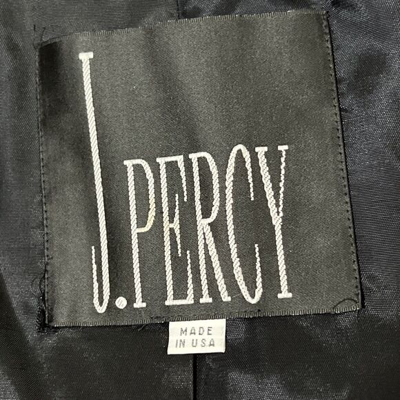 J.Percy 100% Merino Wool Pea Coat Charcoal Gray Nautical Made in USA Size 6 - Picture 3 of 12